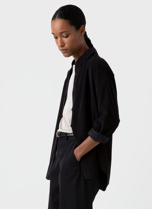 Womens Corduroy Shirt In Black Wsht2015 Bkaa