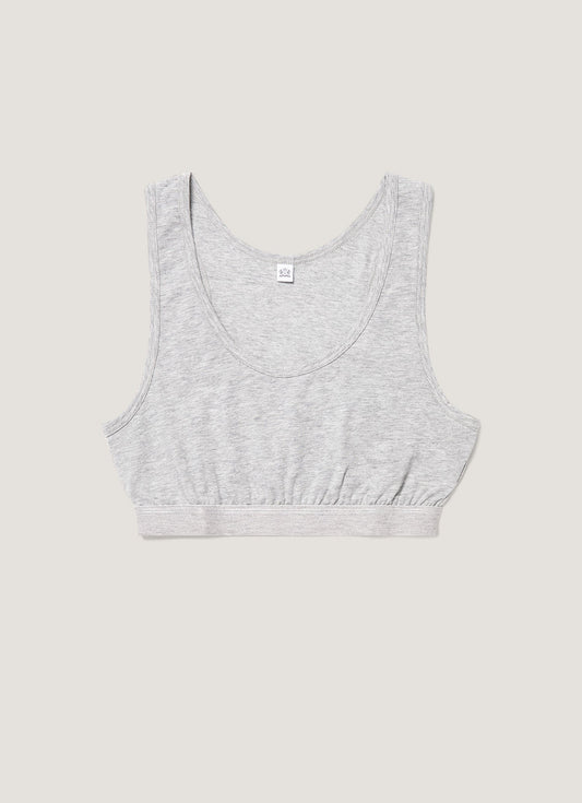 Womens Crop Top Grey Melange