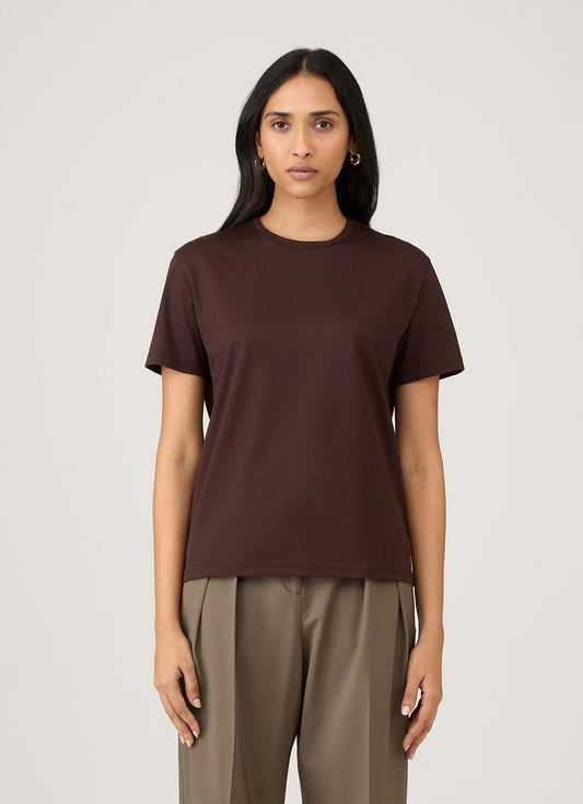 Womens Boy Fit Tshirt In Truffle Wtsh0087S Brgd